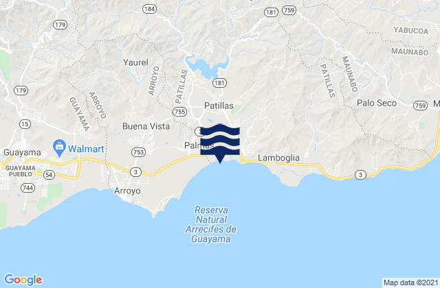 Karte der Gezeiten Patillas Barrio-Pueblo, Puerto Rico