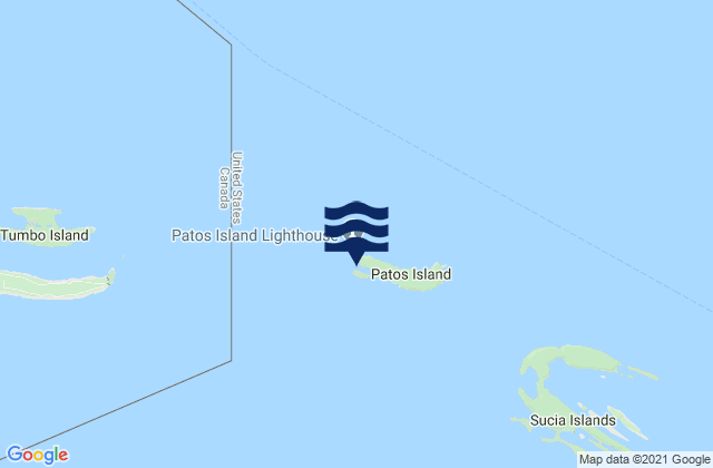 Karte der Gezeiten Patos Island Wharf, United States