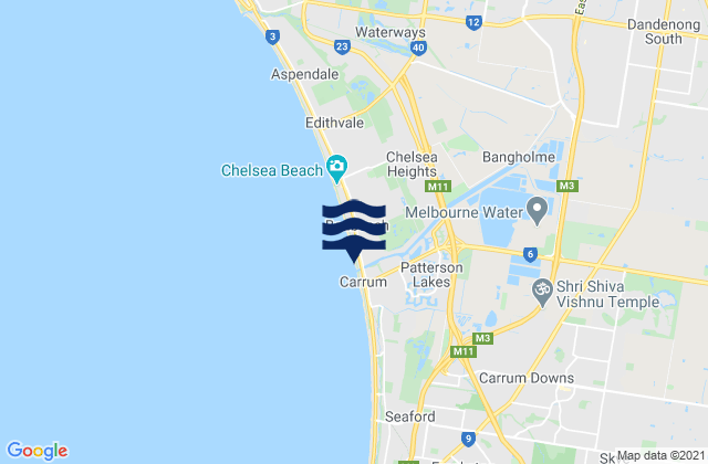 Karte der Gezeiten Patterson Lakes, Australia