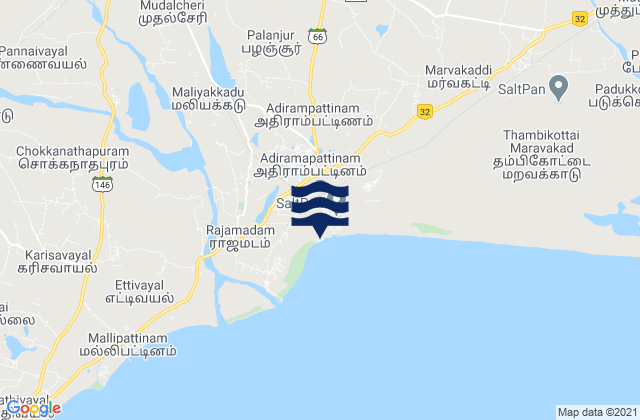 Karte der Gezeiten Pattukkottai, India