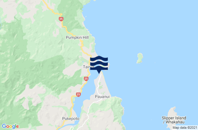 Karte der Gezeiten Pauanui Beach, New Zealand