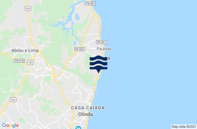Karte der Gezeiten Paulista, Brazil