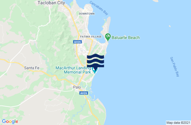 Karte der Gezeiten Pawing, Philippines