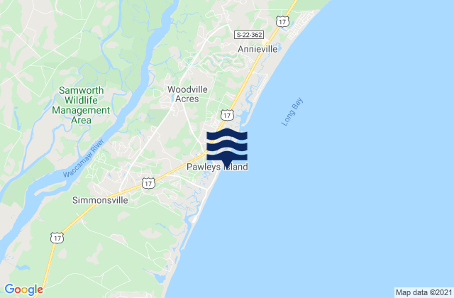 Karte der Gezeiten Pawleys Island Pier (ocean), United States