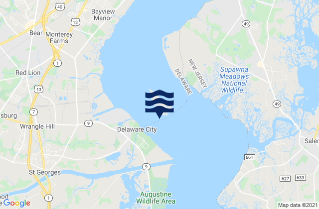 Karte der Gezeiten Pea Patch Island Bulkhead Shoal Channel Del., United States