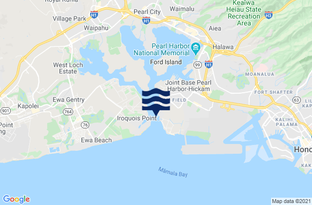 Karte der Gezeiten Pearl Harbor Entrance (Bishop Point), United States