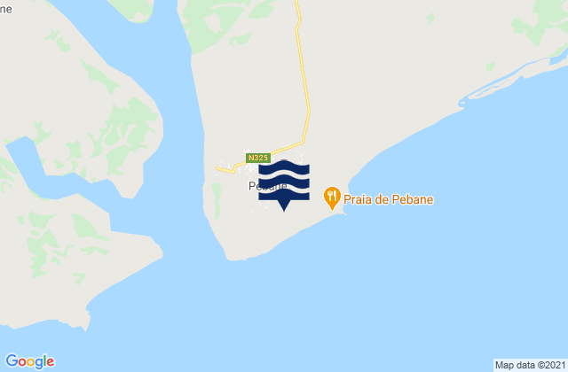 Karte der Gezeiten Pebane, Mozambique
