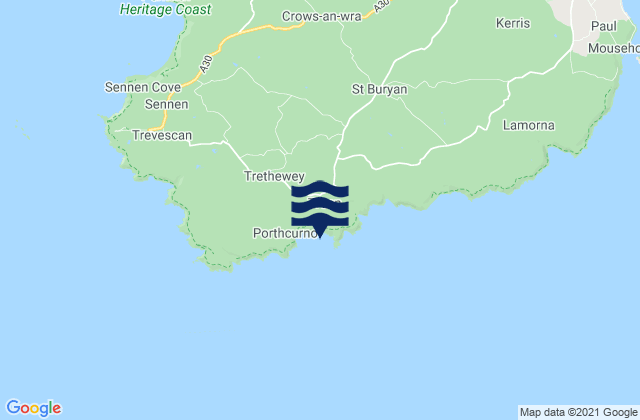Karte der Gezeiten Pedn Vounder Beach, United Kingdom