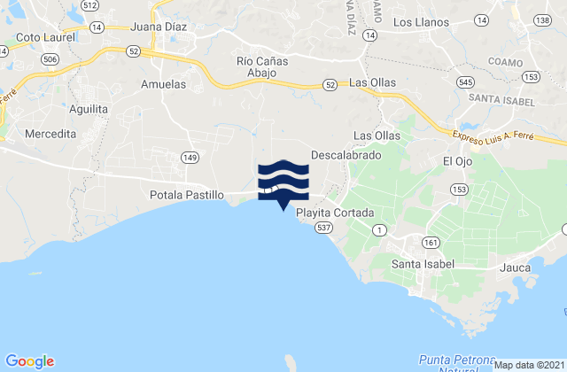 Karte der Gezeiten Pedro García Barrio, Puerto Rico