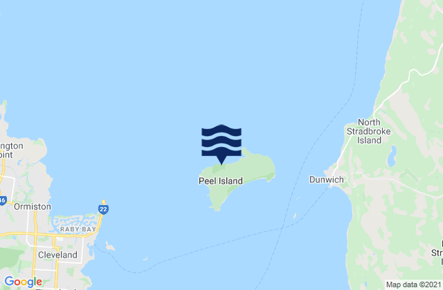 Karte der Gezeiten Peel Island, Australia