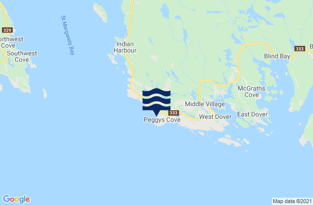 Karte der Gezeiten Peggys Cove Lighthouse, Canada