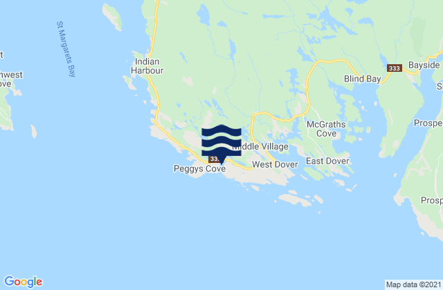 Karte der Gezeiten Peggys Cove Soi, Canada