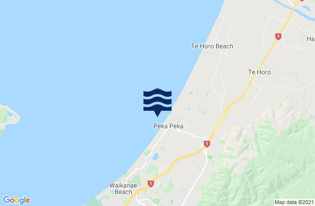 Karte der Gezeiten Peka Peka Beach, New Zealand