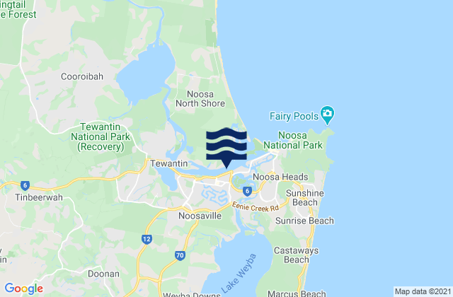 Karte der Gezeiten Pelican Beach, Australia