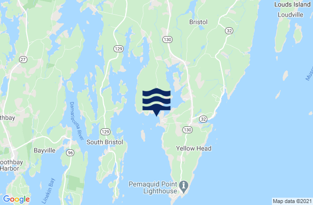 Karte der Gezeiten Pemaquid Harbor (Johns Bay), United States