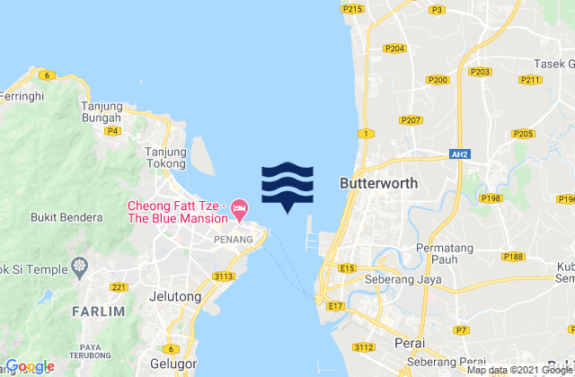 Karte der Gezeiten Penang Harbour, Malaysia