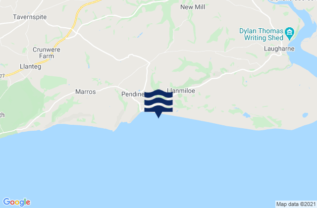 Karte der Gezeiten Pendine Sands Beach, United Kingdom