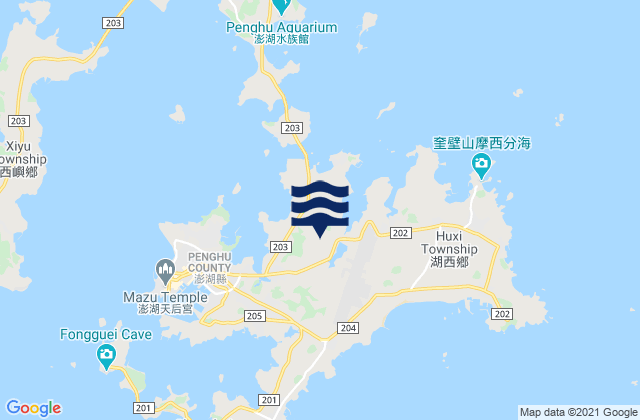 Karte der Gezeiten Penghu County, Taiwan