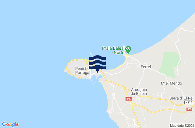Karte der Gezeiten Peniche, Portugal