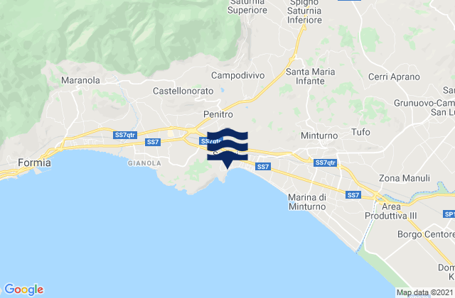 Karte der Gezeiten Penitro, Italy