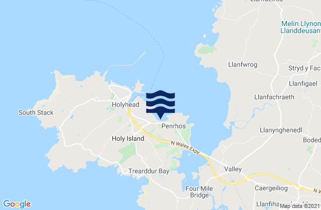 Karte der Gezeiten Penrhos Beach, United Kingdom