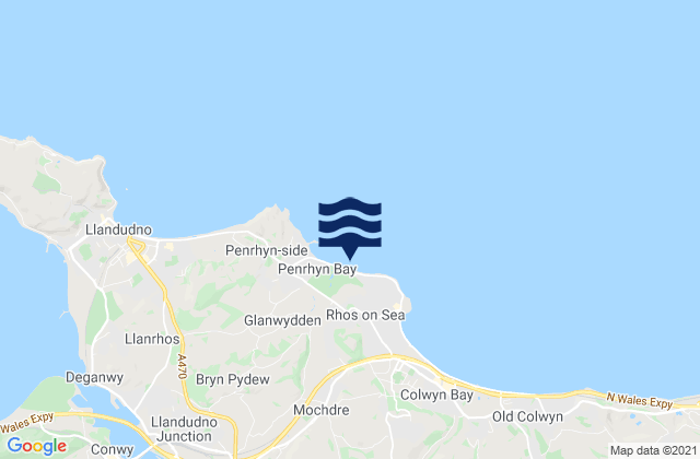 Karte der Gezeiten Penrhyn Bay Beach, United Kingdom