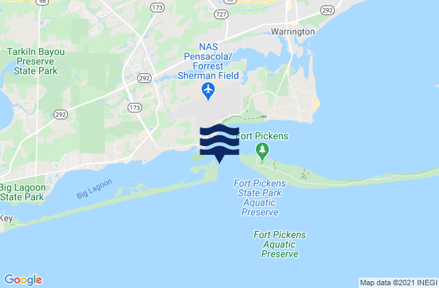 Karte der Gezeiten Pensacola Bay Entrance, United States