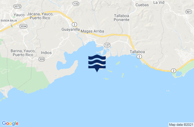 Karte der Gezeiten Penuelas (Punta Guayanilla), Puerto Rico