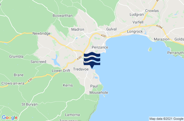 Karte der Gezeiten Penzance (Newlyn), United Kingdom