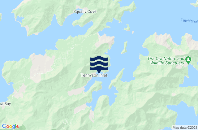 Karte der Gezeiten Penzance Bay, New Zealand