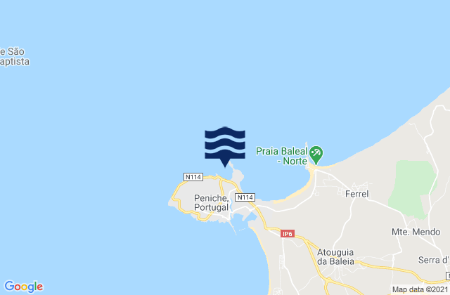Karte der Gezeiten Península de Peniche, Portugal