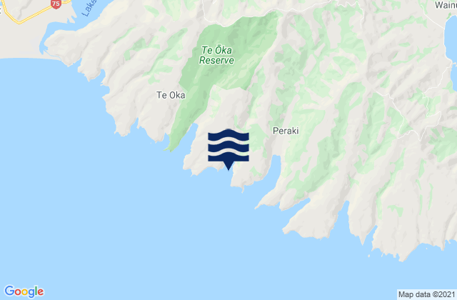 Karte der Gezeiten Peraki Bay, New Zealand