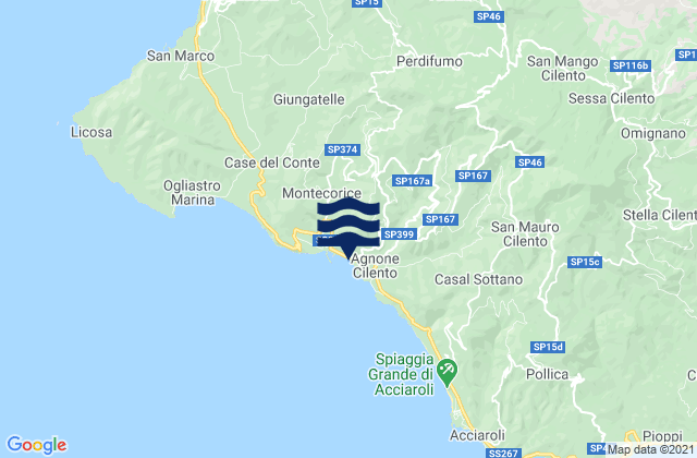 Karte der Gezeiten Perdifumo, Italy
