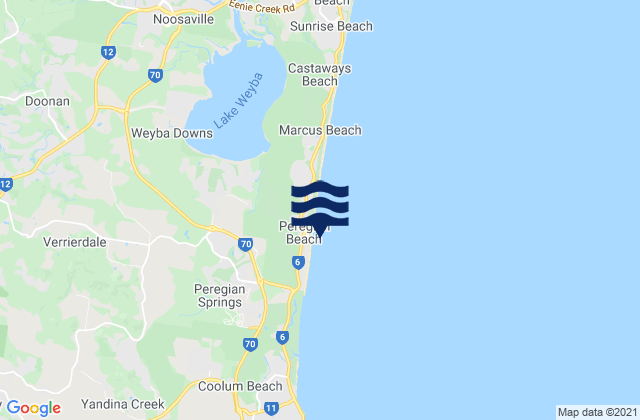 Karte der Gezeiten Peregian Beach, Australia