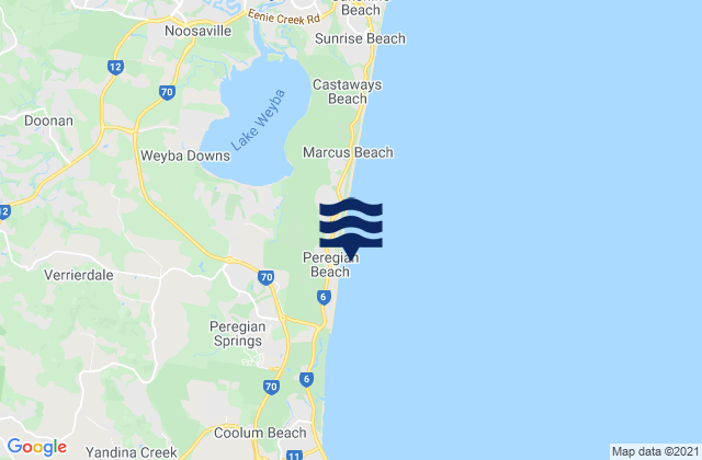 Karte der Gezeiten Peregian Beach, Australia