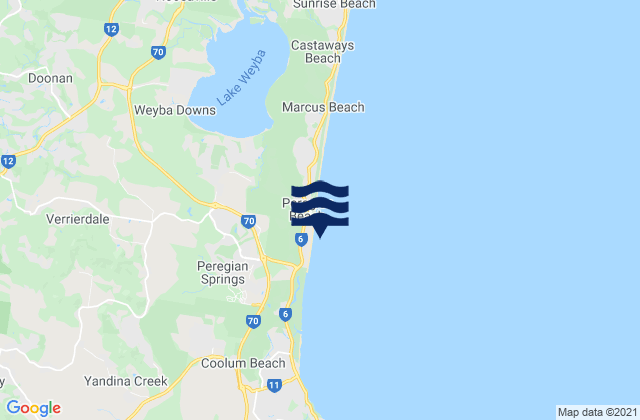Karte der Gezeiten Peregian Springs, Australia
