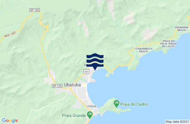 Karte der Gezeiten Pereque-Acu, Brazil