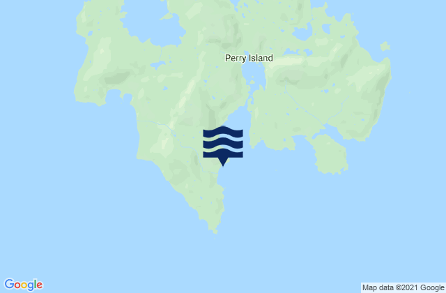 Karte der Gezeiten Perry Island (South Bay), United States