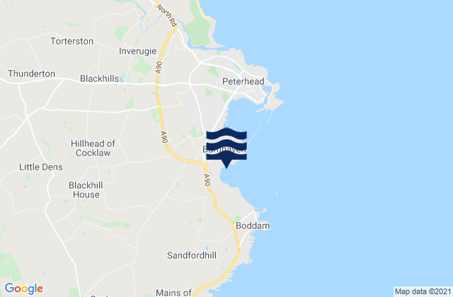Karte der Gezeiten Peterhead (Sandford Bay), United Kingdom
