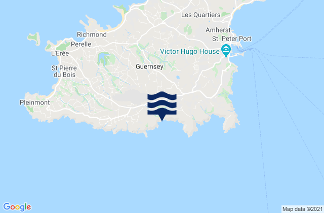 Karte der Gezeiten Petit Bot Bay Beach, France