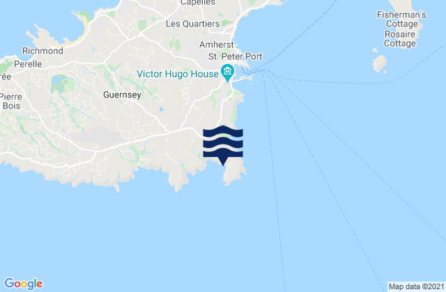 Karte der Gezeiten Petit Port Beach, France