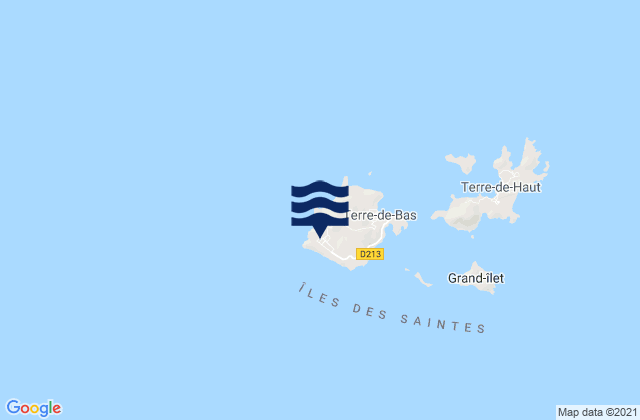 Karte der Gezeiten Petites Anses, Guadeloupe