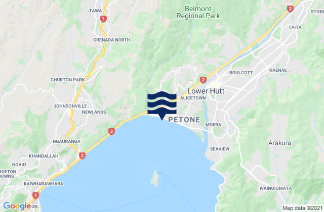 Karte der Gezeiten Petone, New Zealand