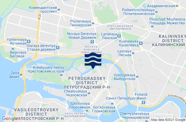 Karte der Gezeiten Petrogradskiy Rayon, Russia