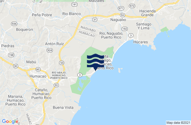 Karte der Gezeiten Peña Pobre Barrio, Puerto Rico