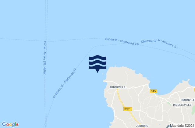 Karte der Gezeiten Phare du Cap de la Hague, France