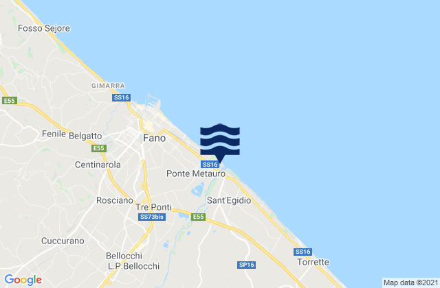 Karte der Gezeiten Piagge, Italy