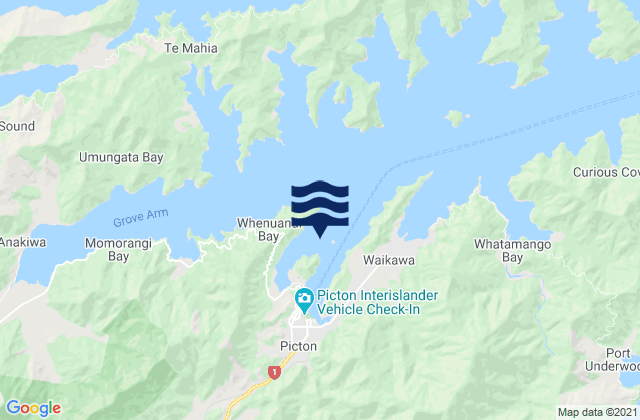 Karte der Gezeiten Picton Harbour, New Zealand