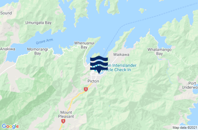 Karte der Gezeiten Picton, New Zealand