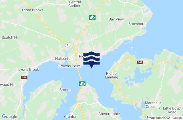 Karte der Gezeiten Pictou Harbour, Canada